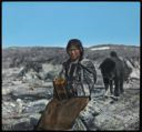 Image of Eskimo [Inuk] Girl Playing the Accordion, Baffin Land